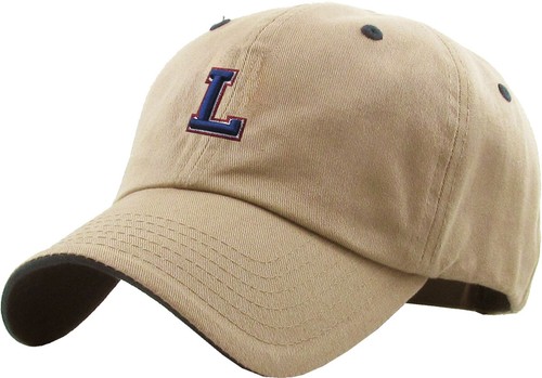 ABC Letter Embroidery INITIAL Khaki Dad Hat Baseball Cap Adjustable - Picture 26 of 41
