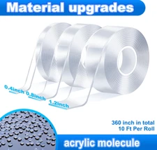 Double Sided tape heavy duty thin clear for cars 3m 3-Rolls Adhesive Two Sided