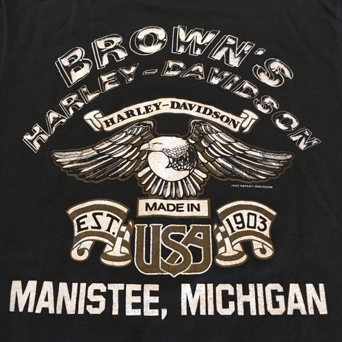 Camiseta vintage 1982 Brown's Harley Davidson Manistee, MI NUEVA DE COLECCIÓN HARLEY RULES EE. UU. M - Imagen 7 de 8