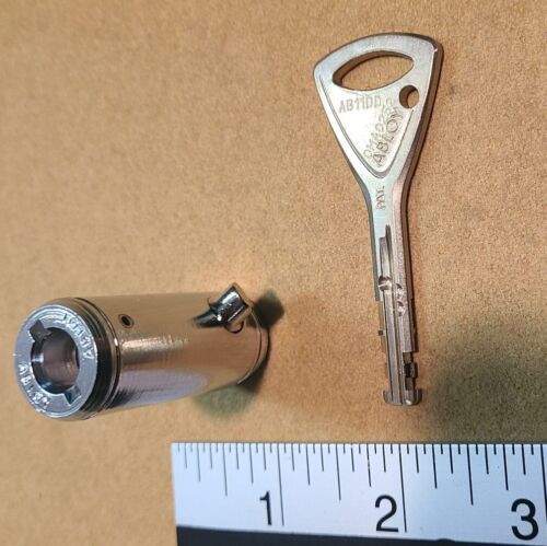 Abloy vending machine cylinder plug lock w/1 key for ' L ' & ' T ' handles - Picture 2 of 6
