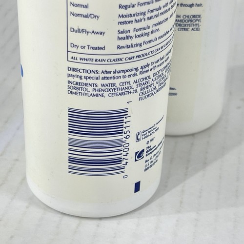 White Rain Vintage Conditioner Regular Hair Formula 15 Oz 1997 Lot of 2 READ - Picture 10 of 11