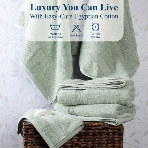 600 GSM Heritage Egyptian Cotton Plush Highly Absorbent Luxury 9 Piece Towel Set - Picture 71 of 215