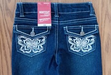 Arizona Jeans Girls Size 4 Boot Cut Embellished Bling Blue Jeans NWT Reg 32