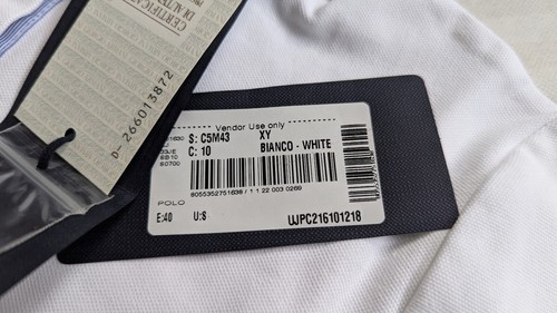 Armani Jeans polo shirt women's white size S - blue trim, back collar logo - Picture 15 of 15