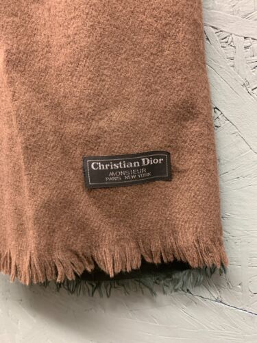 Christian Dior Scarf Men Brown Logo Luxury Neck Wrap Winter - Picture 2 of 4