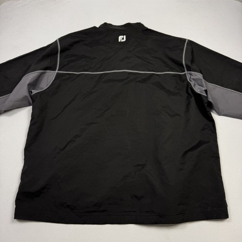 FootJoy Men's 1/4 Zip Windbreaker Golf Jacket Short Sleeve Polyester Black 2XL - Picture 12 of 13
