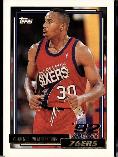 1992-93 Topps GOLD Draft Pick #294 CLARENCE WEATHERSPOON Philadelphia 76er RC B6
