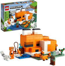 LEGO Minecraft the Fox Lodge House 21178 Animal Toys with Drowned Zombie Figure,