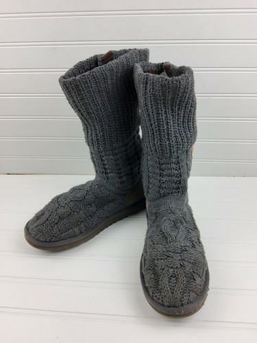 UGG Australia Women's Gray Cable Knit Leland 1000464 Fold Over Boots Size 7 - Bild 3 von 10