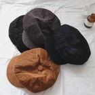 Women Newsboy Hat Beret Paperboy Gatsby Cabbie Painter Cap Corduroy Retro