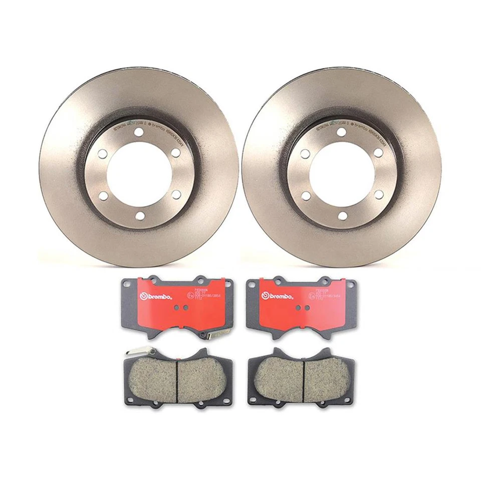 Kit de rotores de freno delanteros Brembo y pastillas de freno de cerámica para Toyota 4Runner 2003-2009 Foto 2 de 4