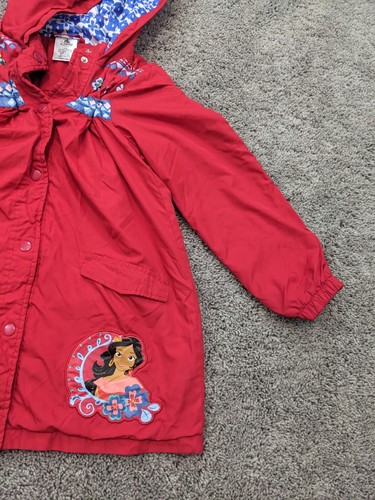 Disney Jacket Girls7/8 Red Elena Of Avalor Hooded Button Up Casual Coat - Picture 10 of 13