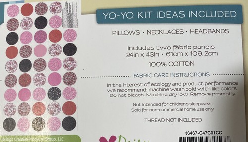 New DAISY KINGDOM PINK & RED 100% Cotton YOYO ROSETTES Craft Fabric Kit Makes 86 - Picture 4 of 4