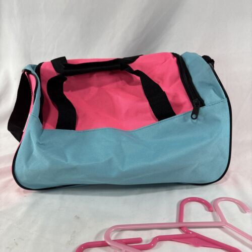 Rare Vintage Duffle Bag Retro 80s/90s Pink & Turquoise 14" Gym Bag - Picture 3 of 4