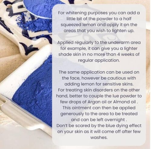 100% Authentic Moroccan Blue Nila Powder For Whitening 55 g | نيله مغربية طبيعي - Picture 11 of 12
