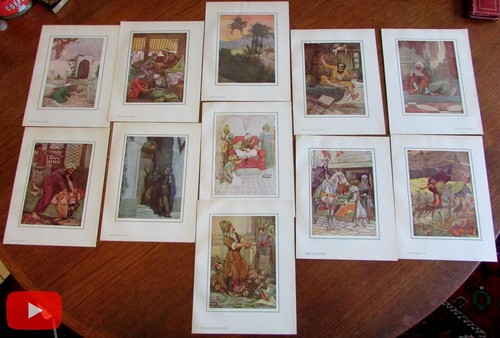 Orientalism Art Nouveau Arabia 1914 color prints lot x 11 fairy tales - Picture 1 of 2