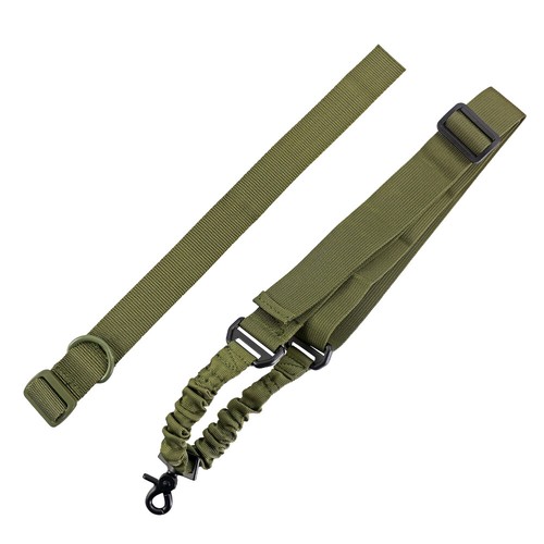 Tactical Single Point Bungee Rifle Gun Sling with D Ring Buttstock Sling Adapter - Picture 9 of 10