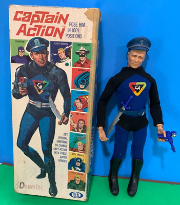 ミリタリー 1966 CAPTAIN ACTION in BOX by IDEAL 1966 Ideal 12″ Captain Action in Box with Complete Outfit