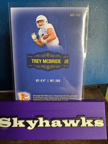 2022 WILD CARD MATTE FOOTBALL #MB-109 TREY MCBRIDE - Picture 2 of 6