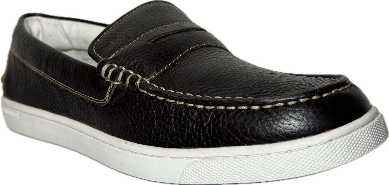 МУЖСКИЕ МОКАСИНЫ-СЛИПОНЫ ИЗ ШОКОЛАДНОЙ КОЖИ G.H.BASS QUEST PENNY CORE SZ 9, 1049-211