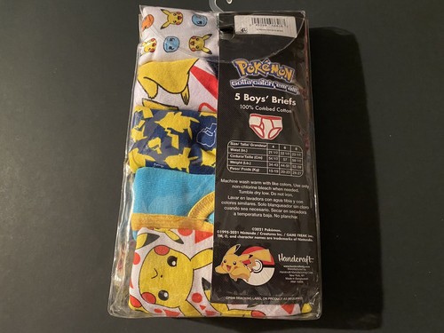 New Toddler Boys Pokémon 5 Pack Cotton Briefs sz-4 - Picture 2 of 2