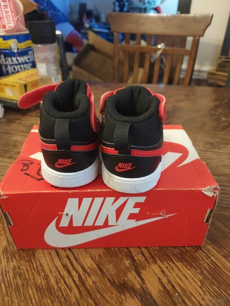 Nike Court Borough Hi Top Sneaker CD7784-003 Red Black