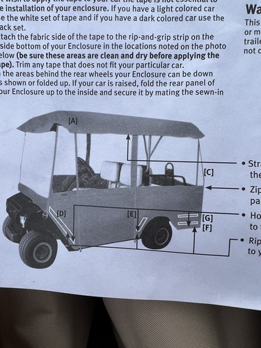 Classic Accessories Fairway Travel 4-Sided 4-Person Golf Cart Enclosure, Tan - Picture 4 of 4