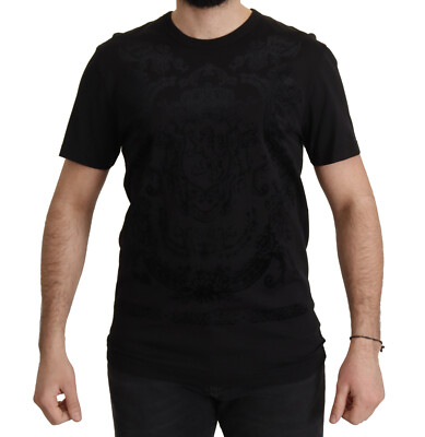 DOLCE&GABBANA Tシャツ・カットソー 黒 2007525Y0077 DOLCE & GABBANA T-shirt Black DG Baroque Cotton Crewneck