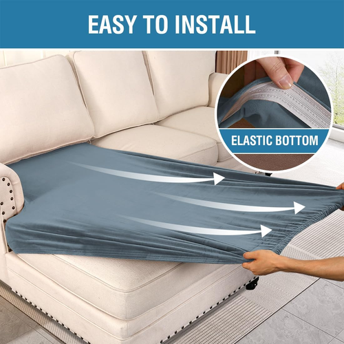 Velvet Stretch Individual Chaise Cover Sectional Couch Covers for L Shaped Sofa - Picture 4 of 8
