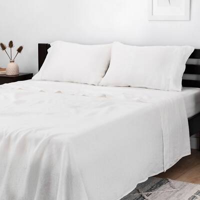 #ad #ad Mellanni 100% Flax Linen Bed Sheet Set Luxury Soft and Lightweight $129.97
