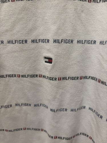 Tommy Hilfiger Polo Shirt Boys Youth Medium M Short Sleeve Striped Logo White - Picture 3 of 13
