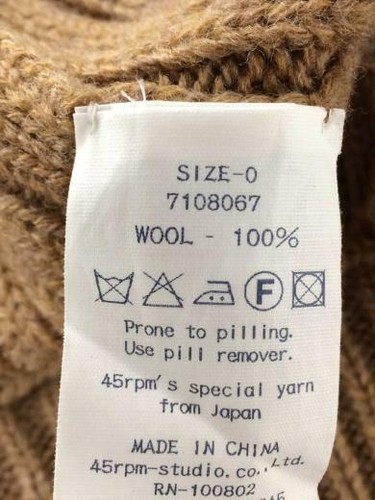 Tops Kameel Eén Fs Wol 45rpm Dames Maat Japan Poncho 4Zwq6z7