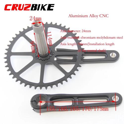 Folding Bike Crankset 155/160/165/170/175mm Hollow Tech Bicycle Crank Set - Picture 5 of 28