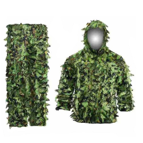 Ghillie Suit Camouflage Bow Hunting Green 3D Leaf Sniper Army Military Yowie - Picture 5 of 6