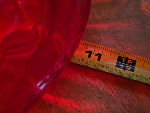 Vintage GWTW rosso rubino vetro scanalato uragano paralume/solo gobe grande raro - Foto 6 di 19