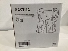 IKEA Pitcher Bastua By Marimekko Clear Glass 51 oz, 6", Handmade Quality NEW!
