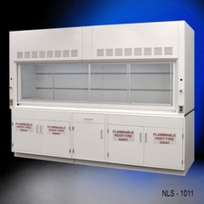 10' Laboratory Fume Hood w/ Flammable Storage Cabinets / Dual Sash / E1-928