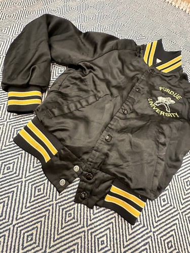 Vintage Chalk Line PURDUE BOILERMAKERS Satin Bomber Jacket 10/12 March Madness - Picture 5 of 15
