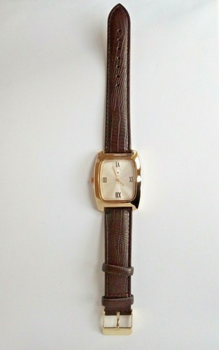 AVON MENS ANALOGUE WRIST WATCH - BROWN FAUX LEATHER STRAP needs battery - Picture 4 of 7