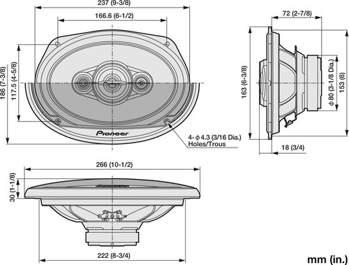 Pioneer TS-A6961F 450Watt 4 Weg Koaxial 4 Ohm Neu von More dB Car Audio - Bild 4 von 4