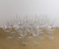 16pc Sussmuth German Alto Crystal Vertical Cuts 7 Water 5 Wine 4 Sherbet Glasses