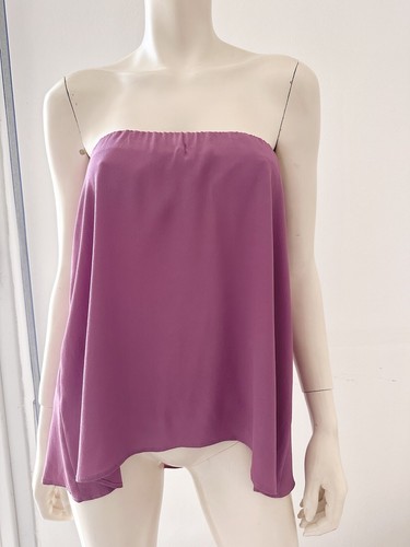 Blusa Erika Cavallini Top Sin tirantes Malva Rosa Seda Hombro Talla IT44 M - Imagen 11 de 20