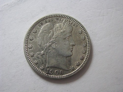 1906 Quarter Dollar "Barber" Silver 90% United States Denver Rare #1906.1 - Picture 7 of 12