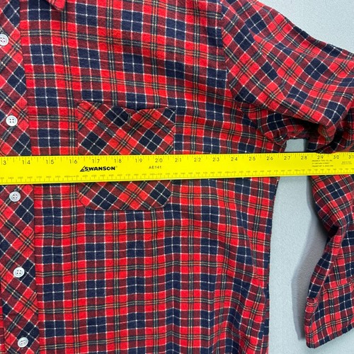 VTG Grizzly Flannel Shirt Mens Size XL 80s 90s Red Plaid Thick Outdoor Workwear - Picture 12 of 18
