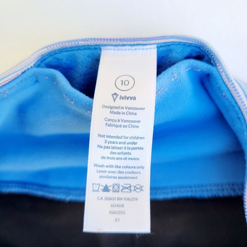 Ivivva by Lululemon Girl's Black/Blue Athletic Capri Legging Pants - size 10 - Picture 4 of 4