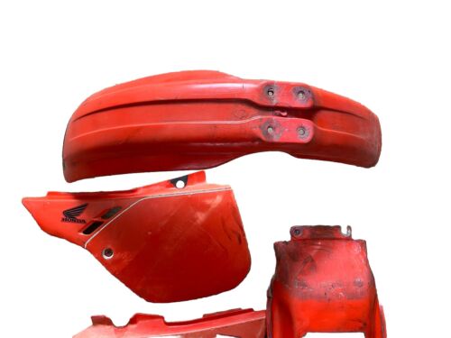 HONDA CR500R CR250 CR125 1990 ORANGE ORIGINAL OEM PLASTIC SET JAPAN - Foto 4 di 11