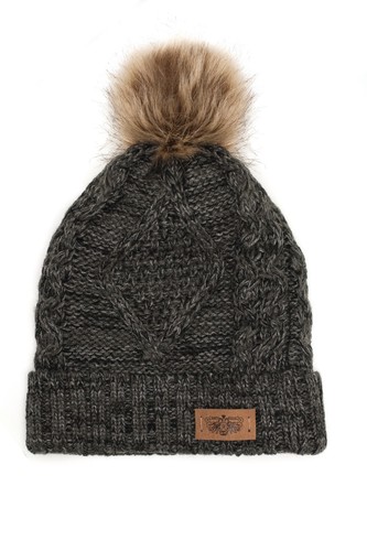 Women's Winter Fleece Fuzzy Lined Cable Knitted Pom Pom Cold Multi Color Beanie - Picture 6 of 49