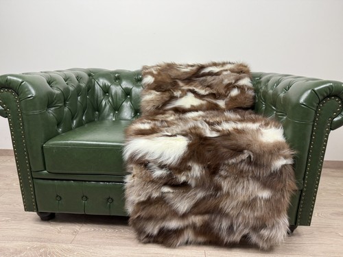 Luxury Crystal Fur Blanket. Real Fox Fur Blanket, Fluffy Fur Throw - Picture 9 of 9