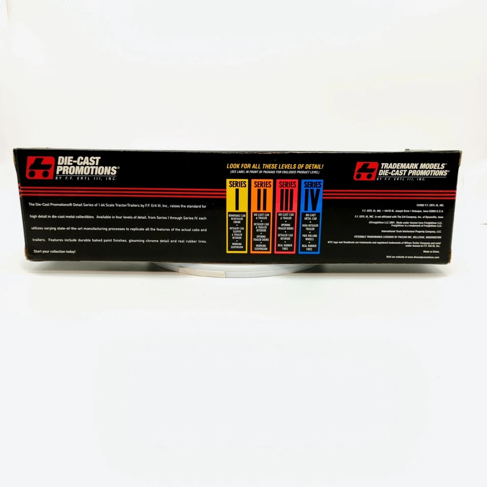 Semirremolque de carga con lona Wallace Transport IH 9400 escala 1/64 DCP con remolque de plataforma plana Foto 3 de 4