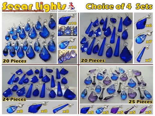 Choice of Blue Sets Chandelier Cut Glass Wedding Decoration Crystals Beads Chic - Picture 1 of 20